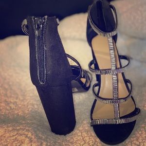 Charlotte Russe Black Rhinestone Heels